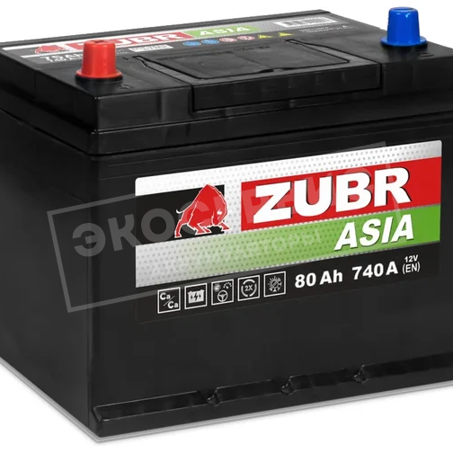 6CT-80Ah ZUBR Premium D26R п.п. Азия