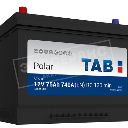 6СТ-75Ah TAB Polar D26R п.п. Азия