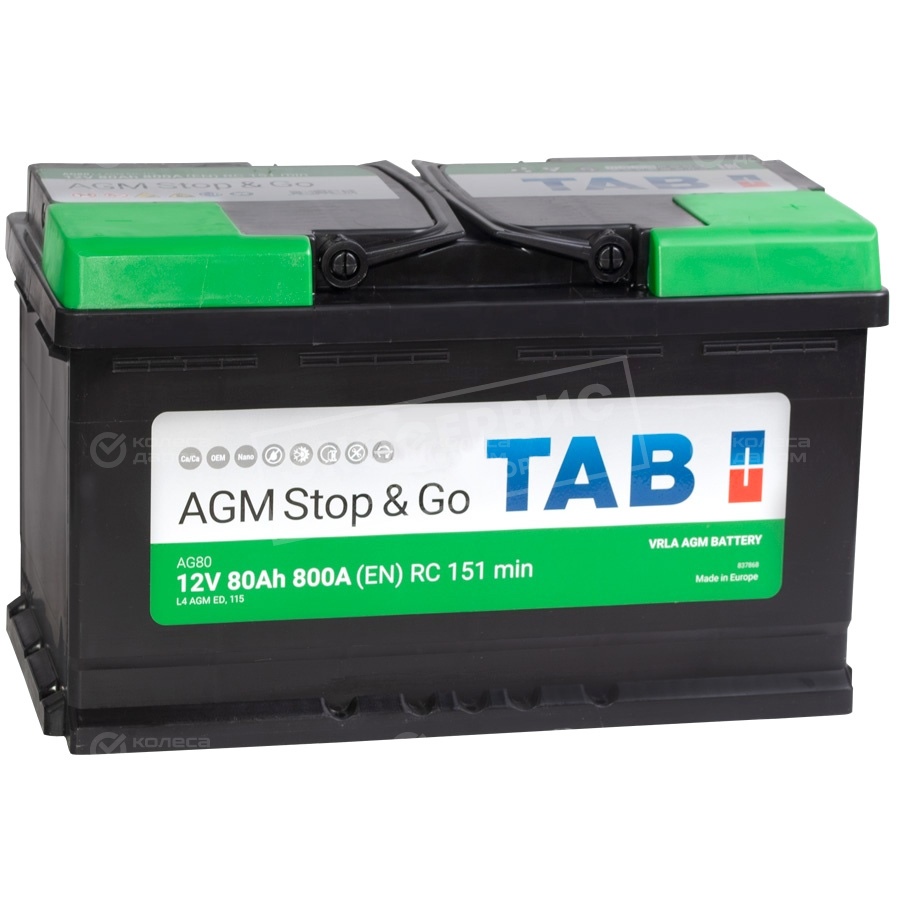 TAB 80Ah AGM STOP and GO о.п.