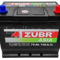 аккумулятор 6CT-75 ZUBR Premium Asia оп