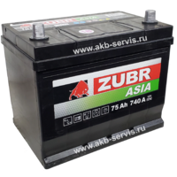аккумулятор 6СТ-75Ah ZUBR JIS Азия п.п.